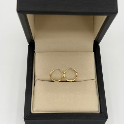 Candonga imperdible lateral diamantado Oro amarillo 18k +3 / 0,45 Gr / 1 cm
