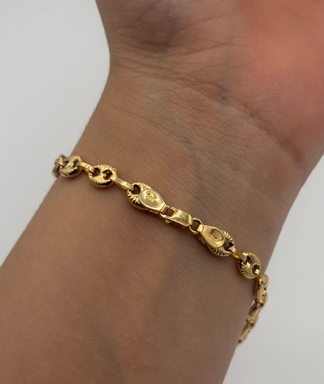 Pulso Gc diamantado  Oro amarillo 18k 4,42 Gr / 6 mm / 18,5 Cm Broche 0,40