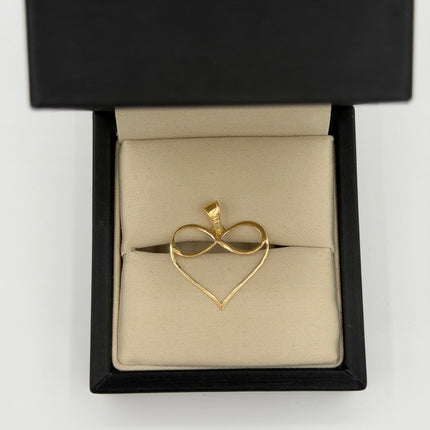 Dije corazon infinito contorno Oro amarillo 18k 0,74 Gr / 22 mm / 2 Cm