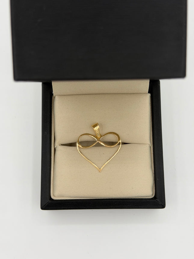 Dije corazon infinito contorno Oro amarillo 18k 0,74 Gr / 22 mm / 2 Cm