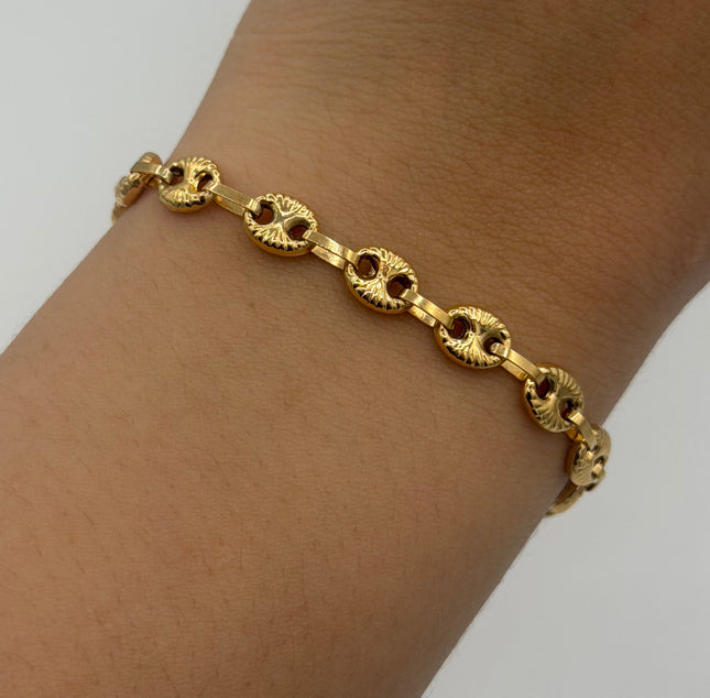Pulso Gc diamantado  Oro amarillo 18k 4,42 Gr / 6 mm / 18,5 Cm Broche 0,40