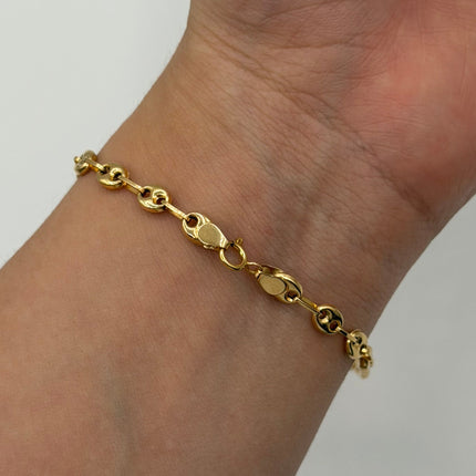 Pulso placa Gc  Oro amarillo 18k 3,25 Gr / 6 mm / 19 Cm Broche 0,10