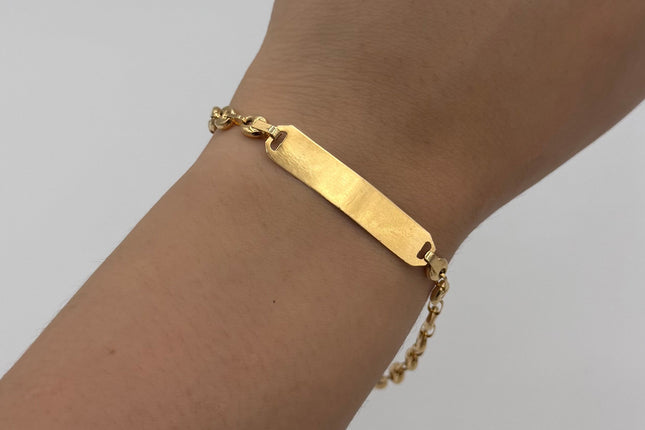 Pulso placa Gc  Oro amarillo 18k 3,25 Gr / 6 mm / 19 Cm Broche 0,10