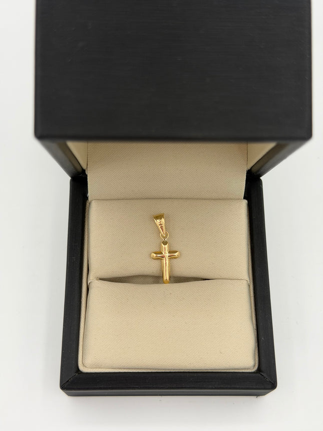 Dije cruz doble faz inflada Oro amarillo 18k 0,44 Gr / 8,5 mm / 1,5 Cm
