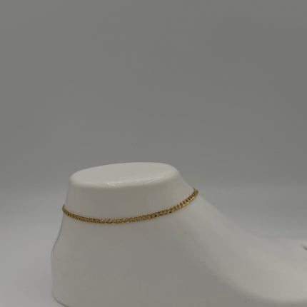 Tobillera It cubana Oro amarillo 18k +1 / 2,92 Gr / 3,23 mm / 25 Cm
