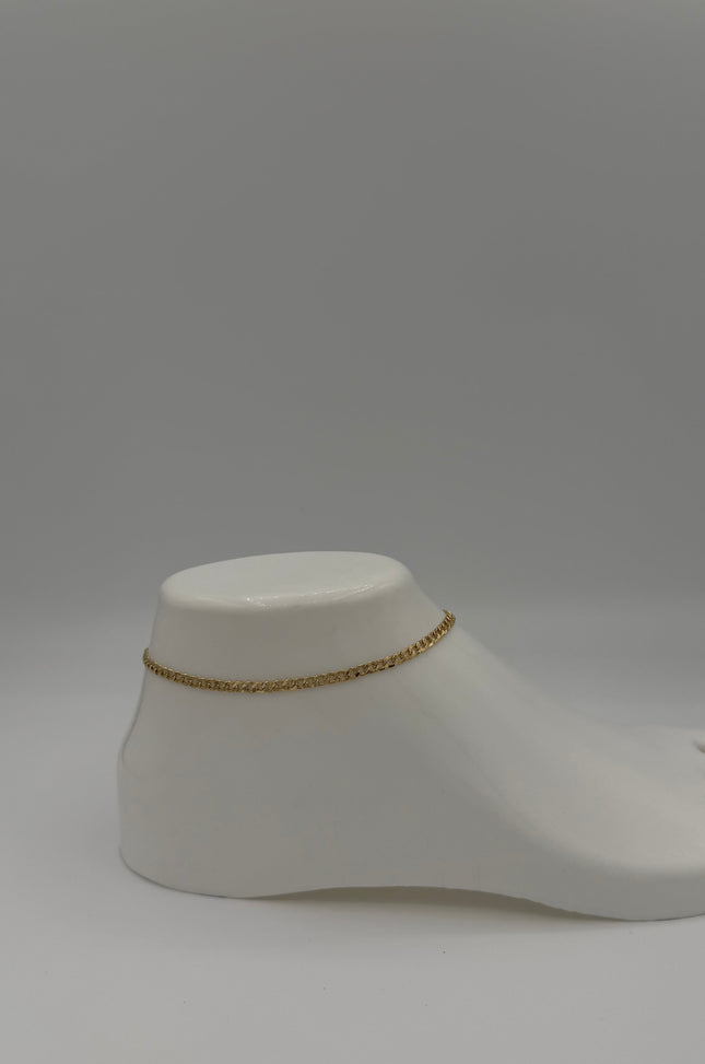 Tobillera It cubana Oro amarillo 18k +1 / 2,92 Gr / 3,23 mm / 25 Cm
