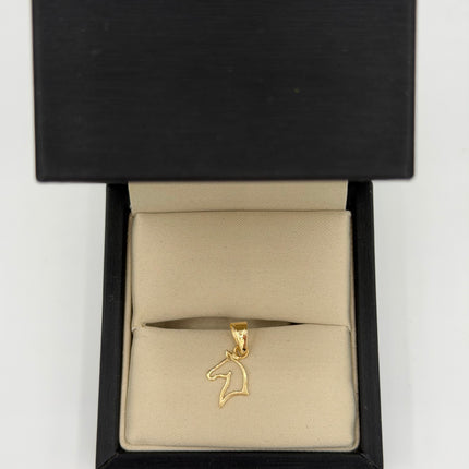 Dije cabeza caballo contorno Oro amarillo 18k 0,41 Gr / 10 mm / 1,4 Cm