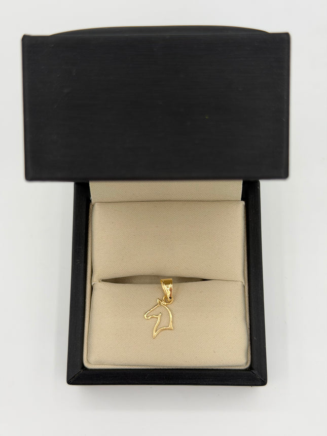 Dije cabeza caballo contorno Oro amarillo 18k 0,41 Gr / 10 mm / 1,4 Cm
