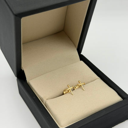 Topos cruz clavo Oro amarillo 18k 0,60 Gr / 6,9 mm