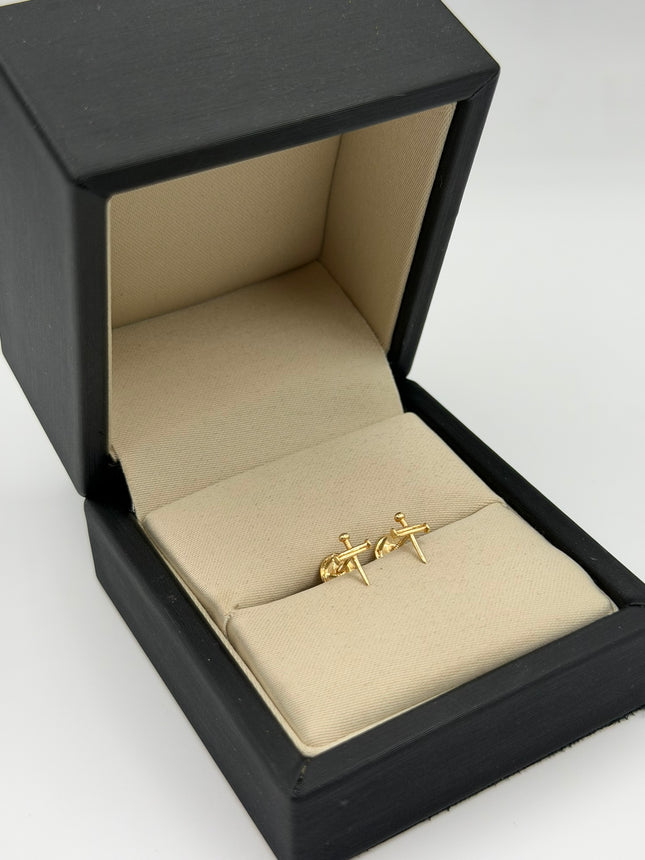 Topos cruz clavo Oro amarillo 18k 0,60 Gr / 6,9 mm
