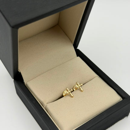 Topos cruz bordes redondeados Oro amarillo 18k 0,55 Gr / 8 mm