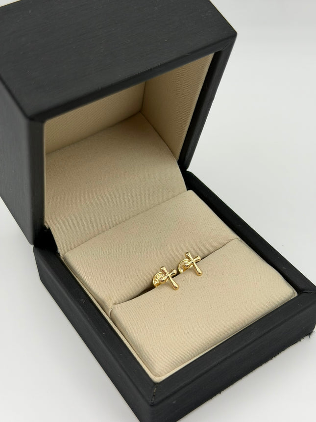 Topos cruz bordes redondeados Oro amarillo 18k 0,55 Gr / 8 mm