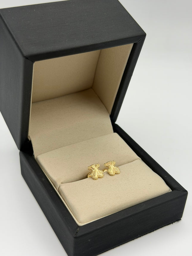 Topos oso diamantado bordes punteados Oro amarillo 18k 0,75 Gr / 8,1 mm