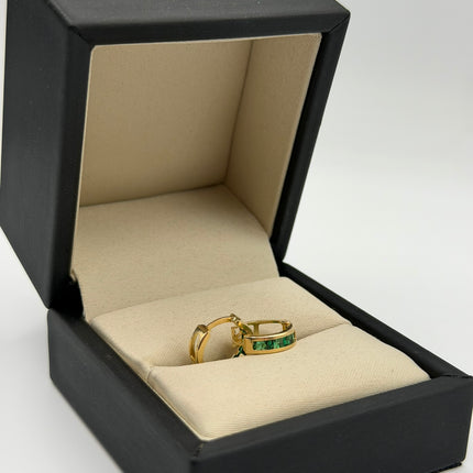 Candonga casting circones verdes Oro amarillo 18k +1 / 1,54 Gr / 1,2 cm