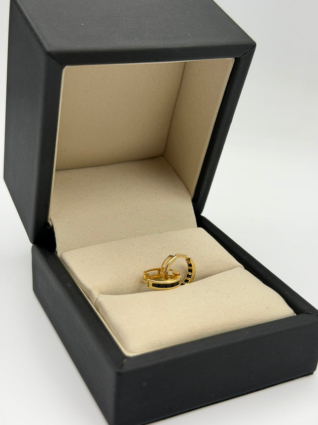 Candonga casting circones negros Oro amarillo 18k 1,06 Gr / 1 Cm