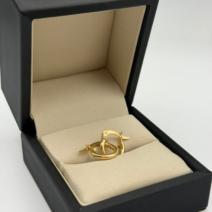 Candonga lisa rayas Oro amarillo 18k 1,28 Gr / 1,4 Cm