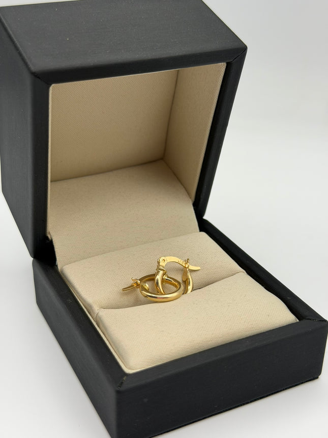 Candonga lisa rayas Oro amarillo 18k 1,28 Gr / 1,4 Cm