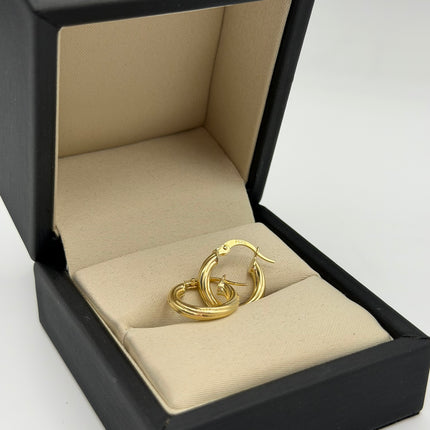 Candonga rayada Oro amarillo 18k 1,55 Gr / 1,6 Cm