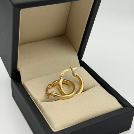 Candonga lisa rayas Oro amarillo 18k 1,92 Gr / 2 Cm