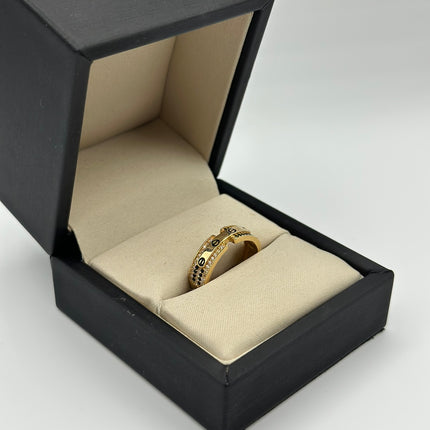 Anillo CT circones blancos y negros / Talla 8 / 3,54 Gr