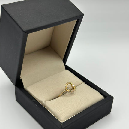 Anillo circulo casting blanco Oro amarillo 18k / Talla 7 / 1,50 Gr