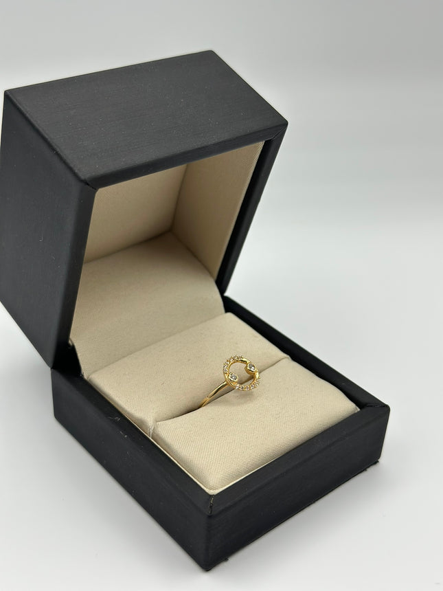 Anillo circulo casting blanco Oro amarillo 18k / Talla 7 / 1,50 Gr