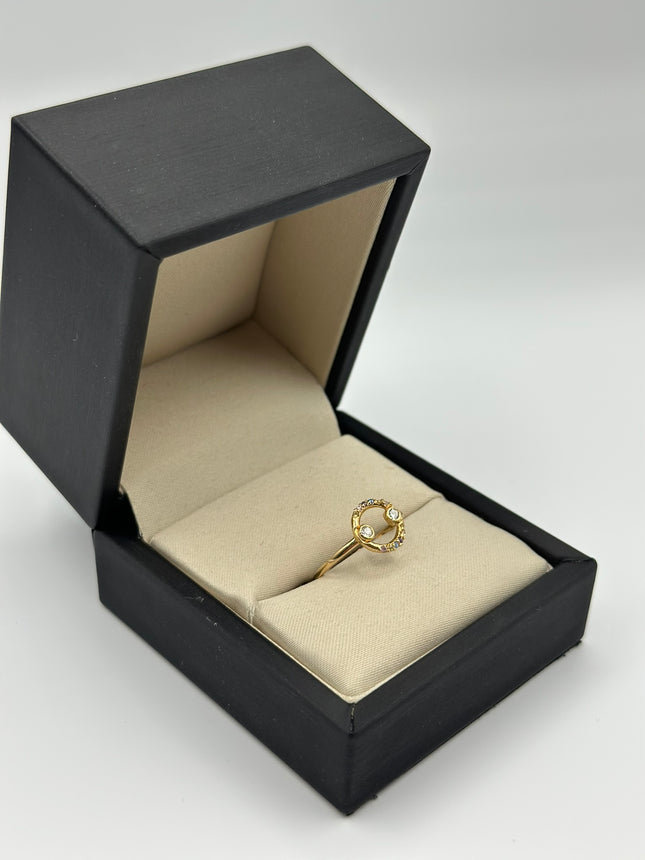 Anillo circulo casting colores  Oro amarillo 18k / Talla 7 1/2 / 1,43 Gr