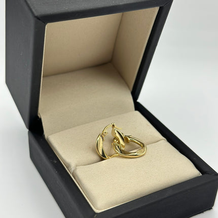 Candonga entorchada mateada Oro amarillo 18k 1,48 Gr / 1,6 Cm
