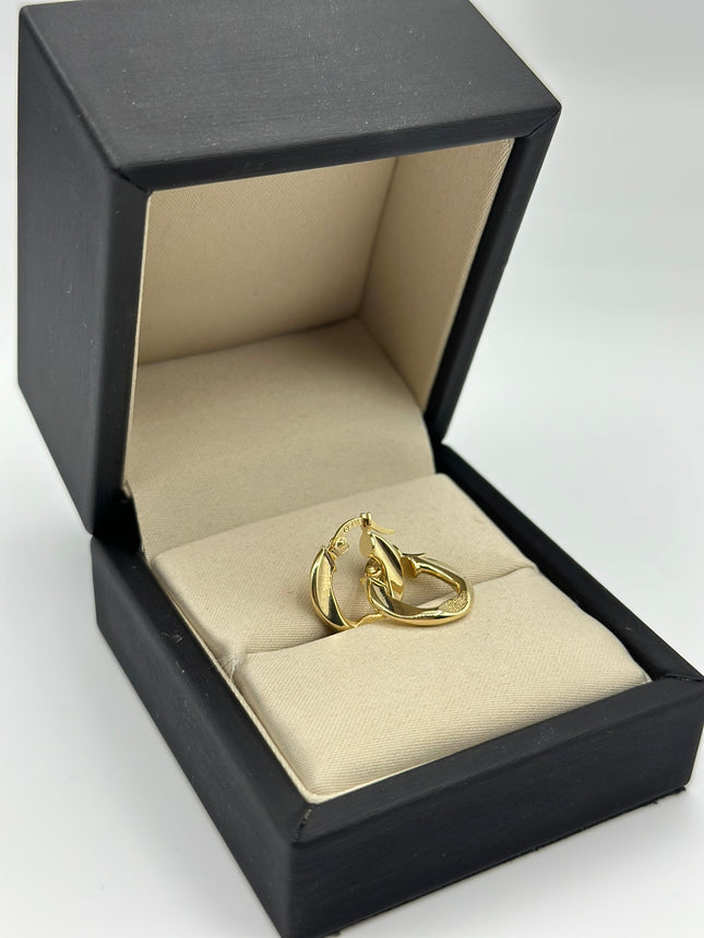 Candonga entorchada mateada Oro amarillo 18k 1,48 Gr / 1,6 Cm