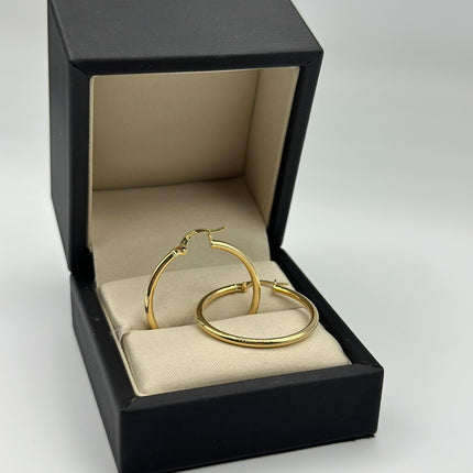 Candonga redonda lisa Oro amarillo 18k 2,20 Gr / 3 Cm
