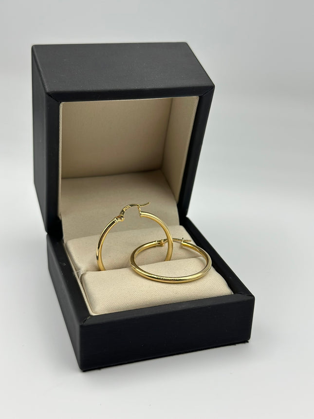 Candonga redonda lisa Oro amarillo 18k 2,20 Gr / 3 Cm