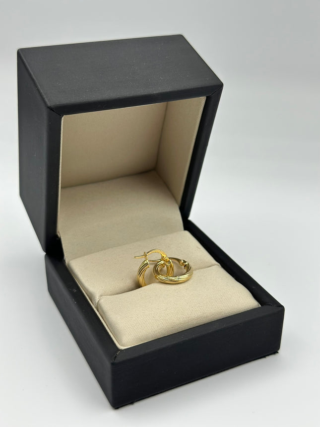 Candonga rayada Oro amarillo 18k 1,33 Gr / 1,4 Cm