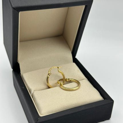 Candonga rayada Oro amarillo 18k 1,22 Gr / 1,8 Cm