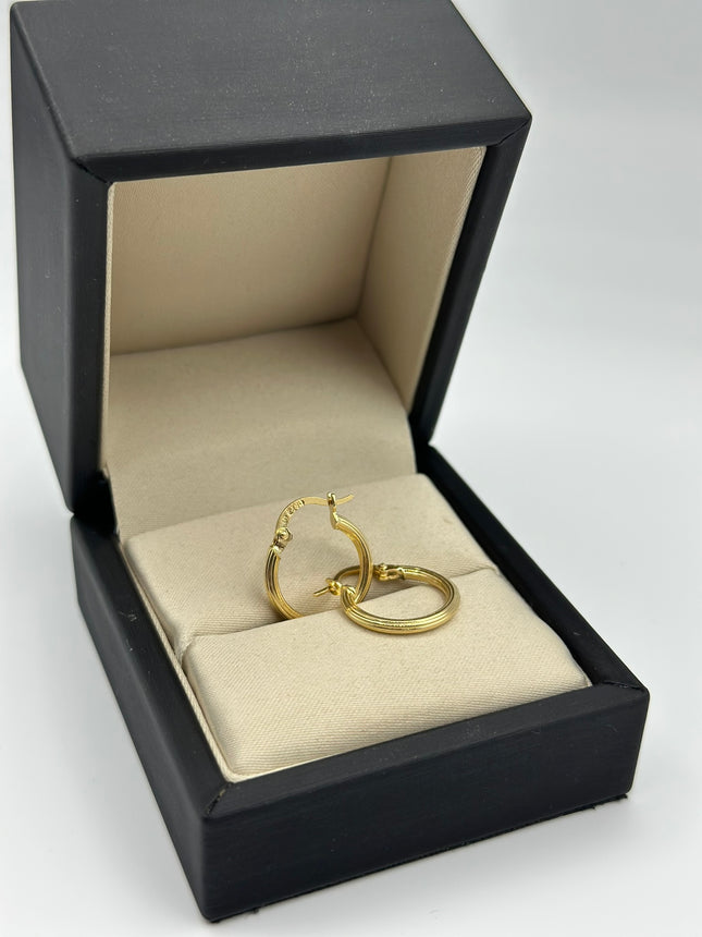 Candonga rayada Oro amarillo 18k 1,22 Gr / 1,8 Cm