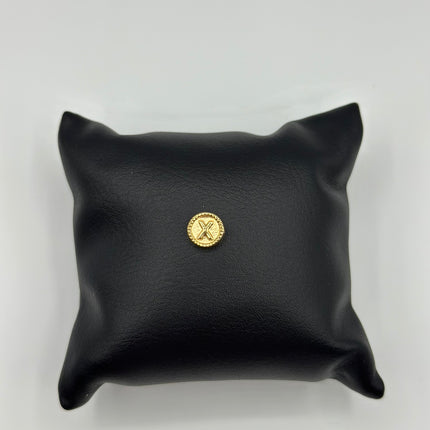 Herraje tambor letra Z borde grabados Oro amarillo 18k 0,34 Gr / 0,55 Cm