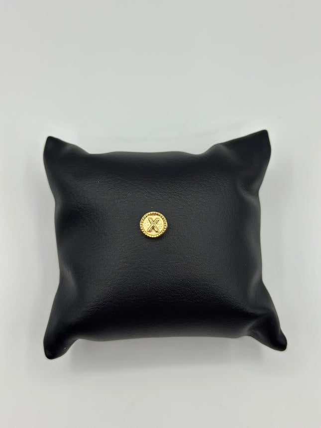 Herraje tambor letra Z borde grabados Oro amarillo 18k 0,34 Gr / 0,55 Cm