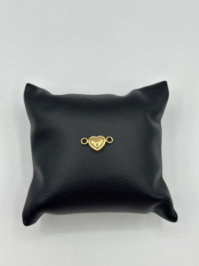 Herraje corazón inflado borde grabado Oro amarillo 18k 0,38 Gr / 1,5 Cm