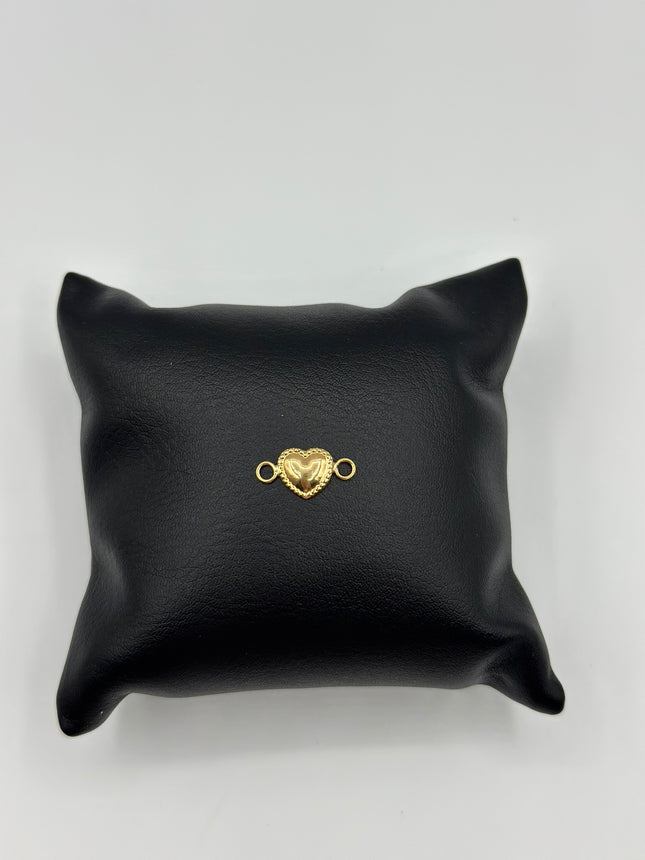 Herraje corazon bordes grabados  Oro amarillo 18k 0,30 Gr / 1,0 Cm