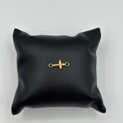 Herraje mini cruz lisa Oro amarillo 18k 0,27 Gr / 1,2 Cm