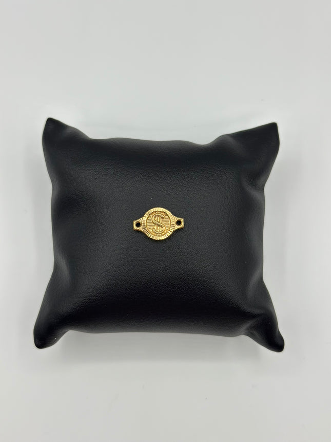 Herraje signo peso borde diamantado Oro amarillo 18k 0,64 Gr / 1,5 Cm