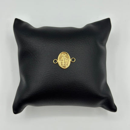 Herraje ovalado virgen milagrosa  Oro amarillo 18k 0,50 Gr / 1,5 Cm