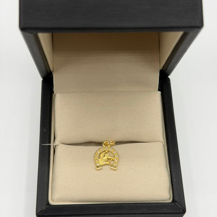 Dije herradura de caballo casting blancos Oro amarillo 18k 1,26 Gr / 9,77 mm / 2,0 Cm