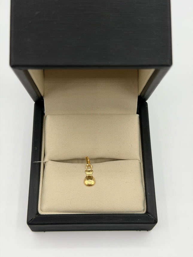 Dije bolsa dinero Oro amarillo 18k 0,27 Gr / 5 mm / 1,1 Cm