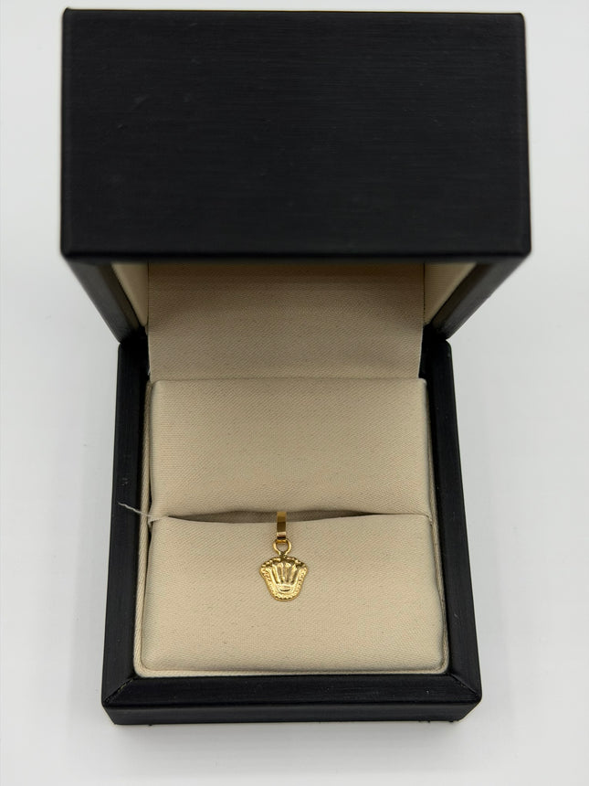 Dije silueta corona rx Oro amarillo 18k 0,27 Gr / 7,9 mm / 1 Cm