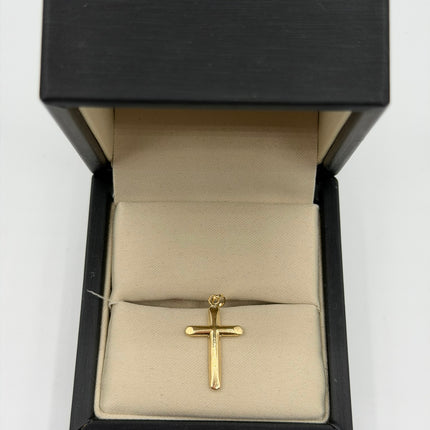 Dije cruz lisa Oro amarillo 18k 0,33 Gr / 11 mm / 1,9 Cm
