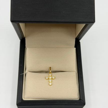Dije cruz casting blanco Oro amarillo 18k +1 / 0,74 Gr / 12 mm / 1,5 Cm