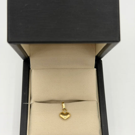 Dije corazón inflado pequeño Oro amarillo 18k 0,34 Gr / 6,5 mm / 0,8 Cm