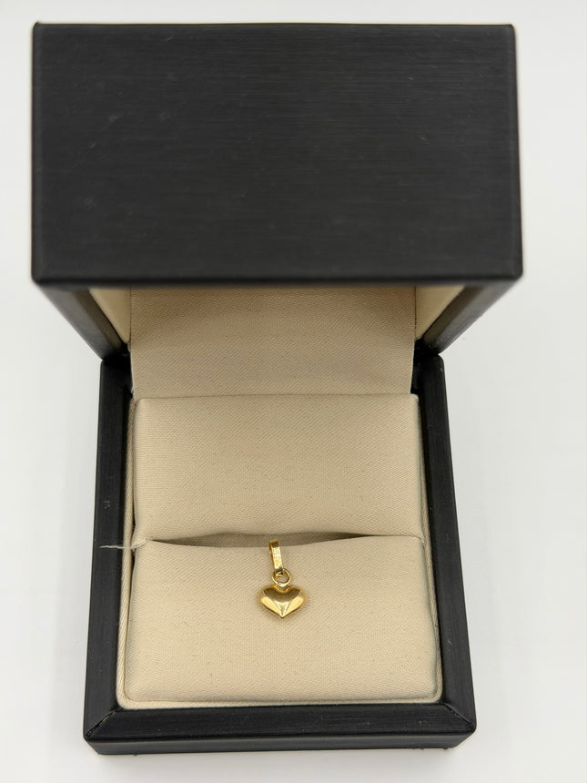 Dije corazón inflado pequeño Oro amarillo 18k 0,34 Gr / 6,5 mm / 0,8 Cm
