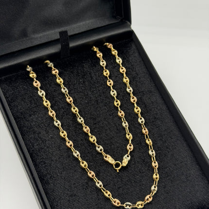 Cadena Gc Tres oros 18k 8,62 Gr / 5 mm / 60 Cm Broche 0,10