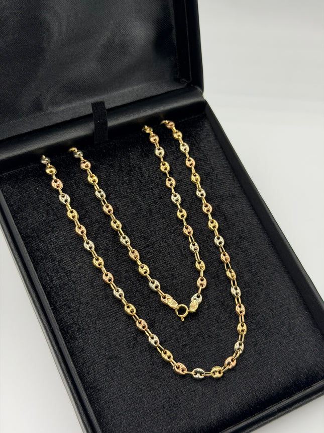 Cadena Gc Tres oros 18k 8,62 Gr / 5 mm / 60 Cm Broche 0,10